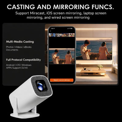 S40 Mini Projector | 120” Home Cinema Anywhere | WiFi & Bluetooth