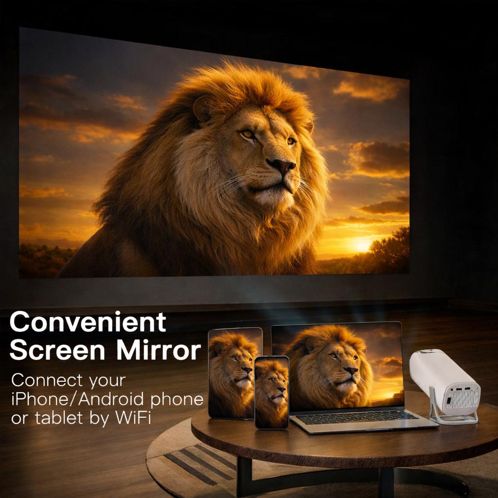 T40 Mini Projector | 120” Home Cinema Anywhere | WiFi & Bluetooth
