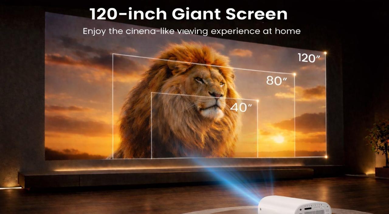 T40 Mini Projector | 120” Home Cinema Anywhere | WiFi & Bluetooth