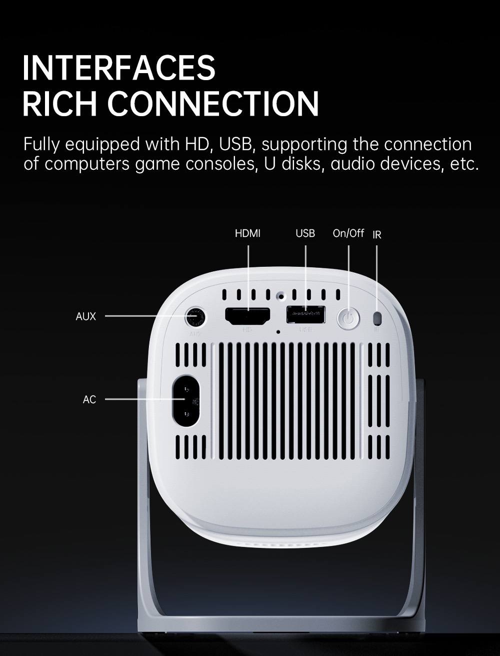 T40 Mini Projector | 120” Home Cinema Anywhere | WiFi & Bluetooth